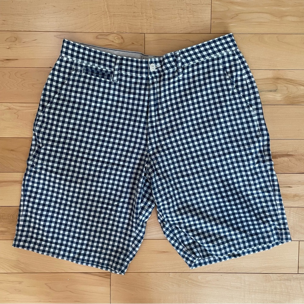 Men’s Lands' End Blue & White Check Shorts